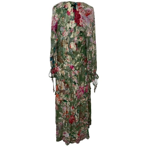 HEMANT AND NANDITA Zaria Kaftan in Military Green Small new womens maxi dress - Picture 8 of 12